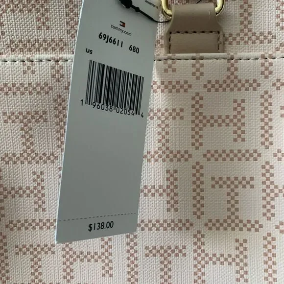 NEW TOMMY HILFIGER LARGE GEOMETRIC SHOULDER TOTE BAG - Picture 4 of 8